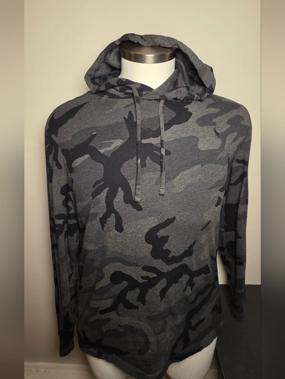 Polo by Ralph Lauren Gray Camo Hooded Long-Sleeve Shirt